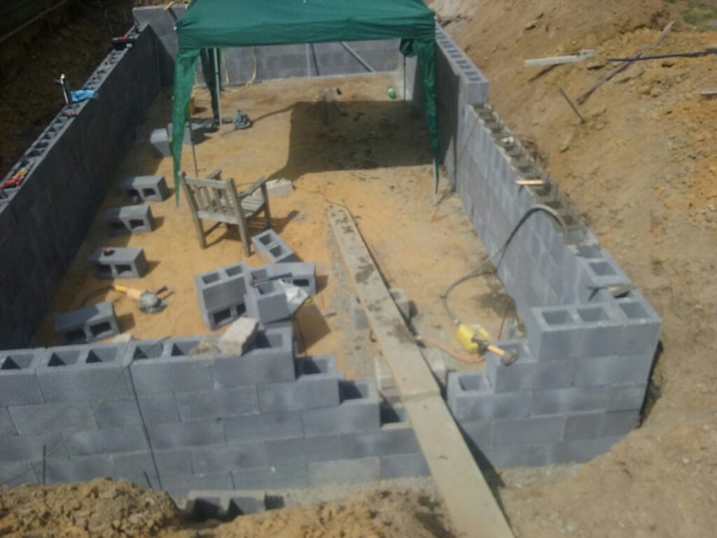 pool build fensome vibrator concrete